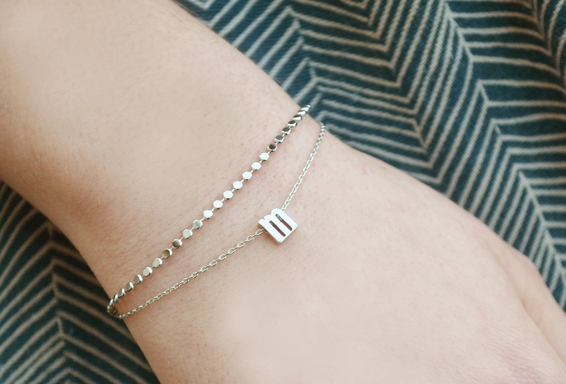 Dainty personalized bracelets sale