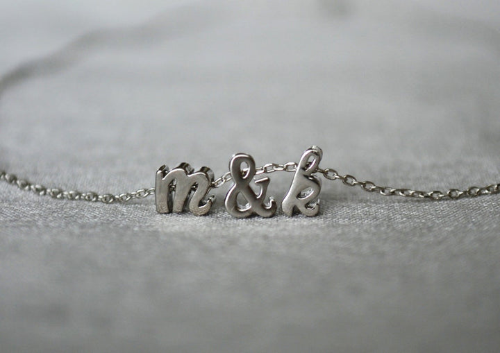 Bracelet set, Initial Bracelet, Personalized Bridesmaid Gift, Dainty Bracelet, Gift for Her, Mom Gift, Silver, Gold, Rose Gold