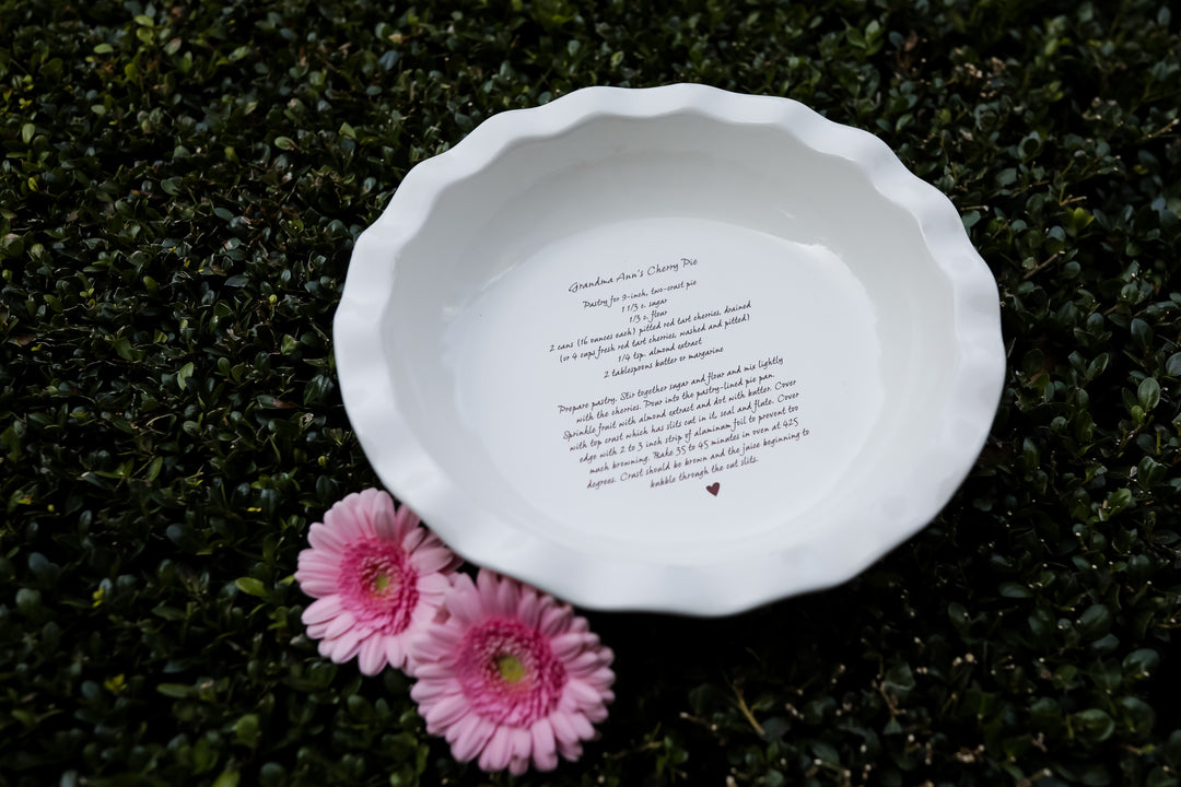 Personalized Pie Dish - Handwritten Recipe