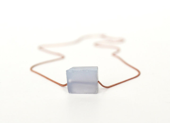Chalcedony Necklace, Raw Chalcedony Stone Layering Necklace, Boho Necklace, Healing Crystal Necklace, Birthday Gift
