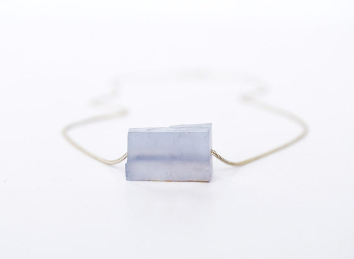 Chalcedony Necklace, Raw Chalcedony Stone Layering Necklace, Boho Necklace, Healing Crystal Necklace, Birthday Gift