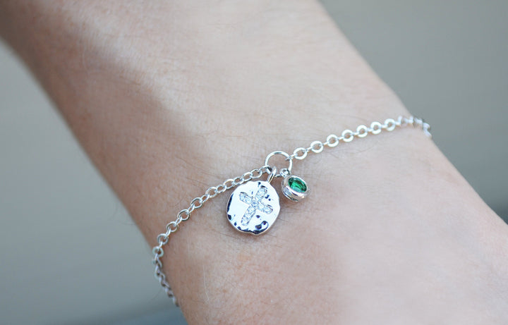 Cross Bracelet, Baptism Gift, First Communion Gift, Confirmation Gift, Goddaughter Gift, Birthstone Bracelet - Godparent or Godchild Gift