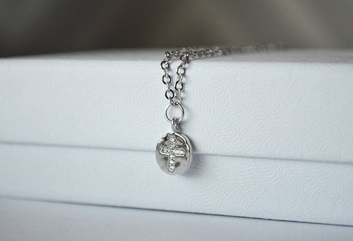 Cross Bracelet, Baptism Gift, First Communion Gift, Confirmation Gift, Goddaughter Gift, Birthstone Bracelet - Godparent or Godchild Gift