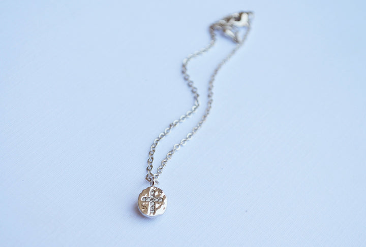 Cross Bracelet, Baptism Gift, First Communion Gift, Confirmation Gift, Goddaughter Gift, Birthstone Bracelet - Godparent or Godchild Gift