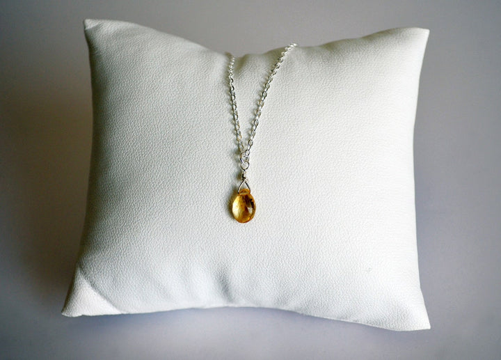 Dainty Genuine Citrine Necklace, November Birthstone Necklace, Semi Precious Citrine, November Birthday Gift, Gift for Her, Bridesmaid Gift