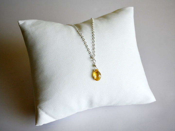Dainty Genuine Citrine Necklace, November Birthstone Necklace, Semi Precious Citrine, November Birthday Gift, Gift for Her, Bridesmaid Gift