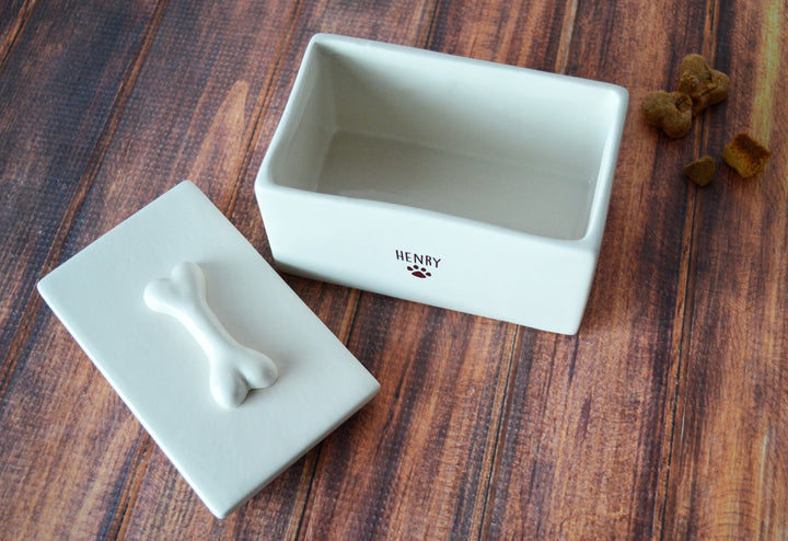 Dog Treat Jar, Dog Treat Container, Personalized Dog Jar, Pet Gift, Dog Gift, Puppy Gift, Dog Lover Gift - Rectangular Dog Treat Box