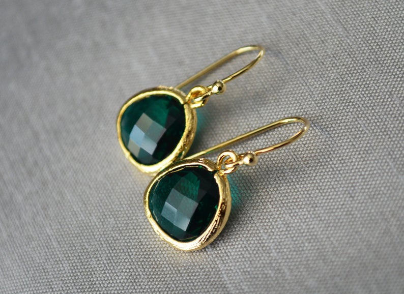 Emerald Earrings, May Birthstone Gift, May Birthstone Earrings, Emerald Jewelry Set