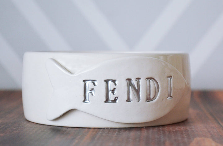 Extra Small Cat Bowl, Kitten Bowl, Personalized Cat Bowl - With Name or Paw Print - Ceramic