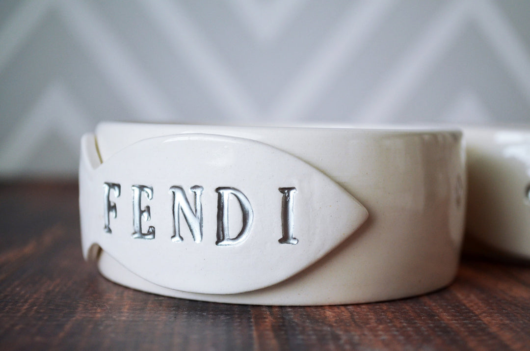 Extra Small Cat Bowl, Kitten Bowl, Personalized Cat Bowl - With Name or Paw Print - Ceramic