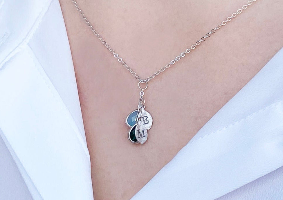 Family Tree Necklace, Mom Necklace, Personalized Birthstone Necklace, Push Present, Initial Necklace, Mom Gift, Grandma Necklace