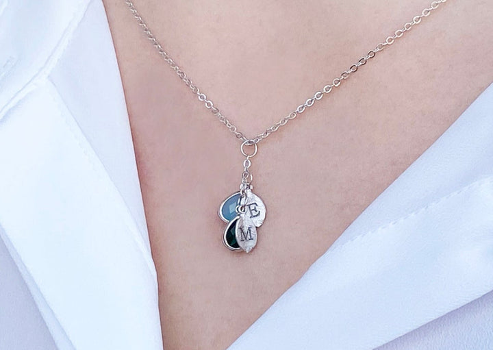 Family Tree Necklace, Mom Necklace, Personalized Birthstone Necklace, Push Present, Initial Necklace, Mom Gift, Grandma Necklace