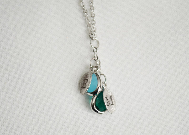 Family Tree Necklace, Mom Necklace, Personalized Birthstone Necklace, Push Present, Initial Necklace, Mom Gift, Grandma Necklace