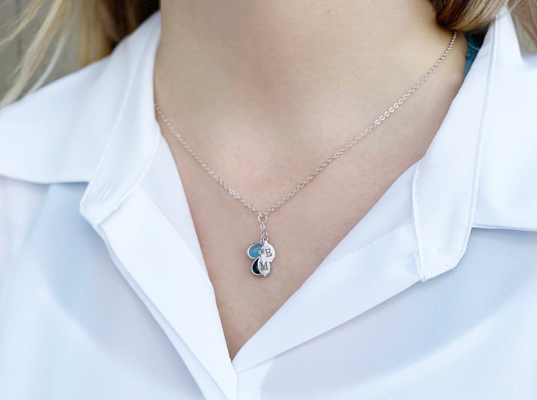 Family Tree Necklace, Mom Necklace, Personalized Birthstone Necklace, Push Present, Initial Necklace, Mom Gift, Grandma Necklace