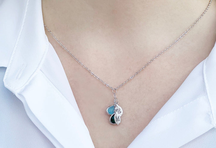 Family Tree Necklace, Mom Necklace, Personalized Birthstone Necklace, Push Present, Initial Necklace, Mom Gift, Grandma Necklace
