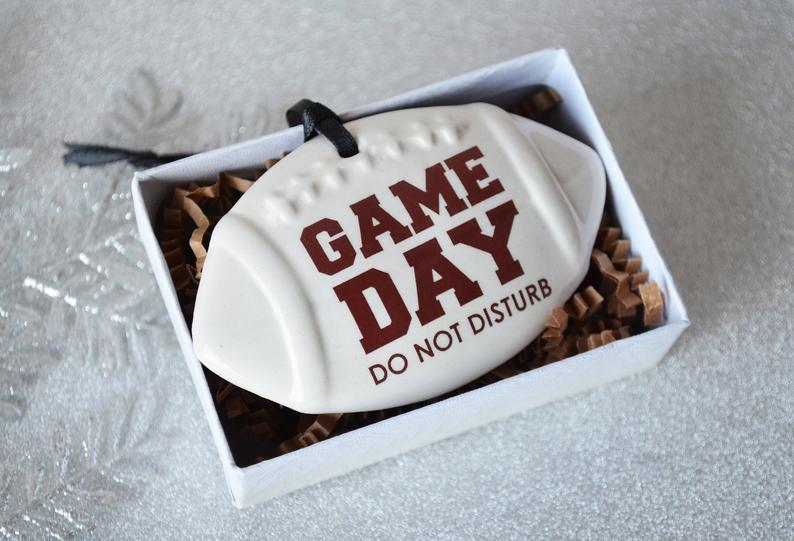 Football Ornament, Game Day Do Not Disturb, Football Lover Gift For Husband, Sports Ornament