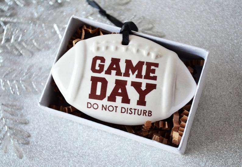 Football Ornament, Game Day Do Not Disturb, Football Lover Gift For Husband, Sports Ornament
