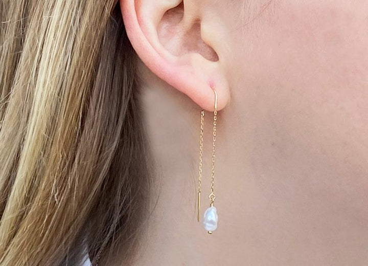 Fresh Water Pearl earrings, June Birthstone Gift, June Birthstone earrings, Bridesmaid earrings, Pearl Tear Drop Earrings