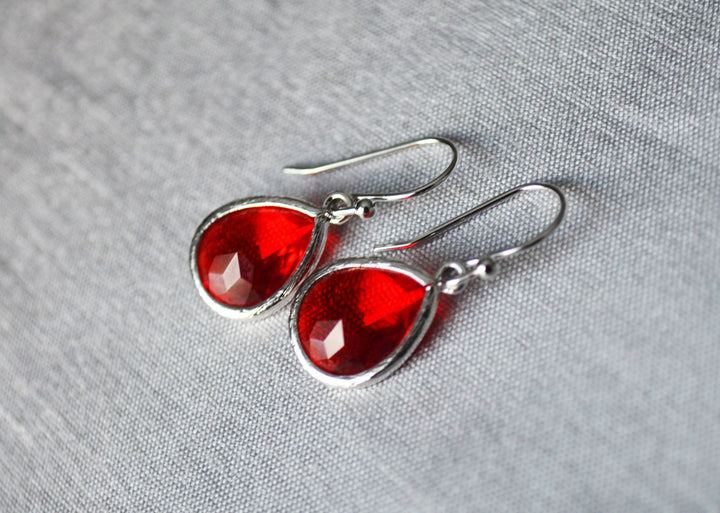 Garnet earrings, January Birthstone Gift, January Birthstone earrings, Bridesmaid earrings, Birthday Gift for Her, Garnet Tear Drop Earrings
