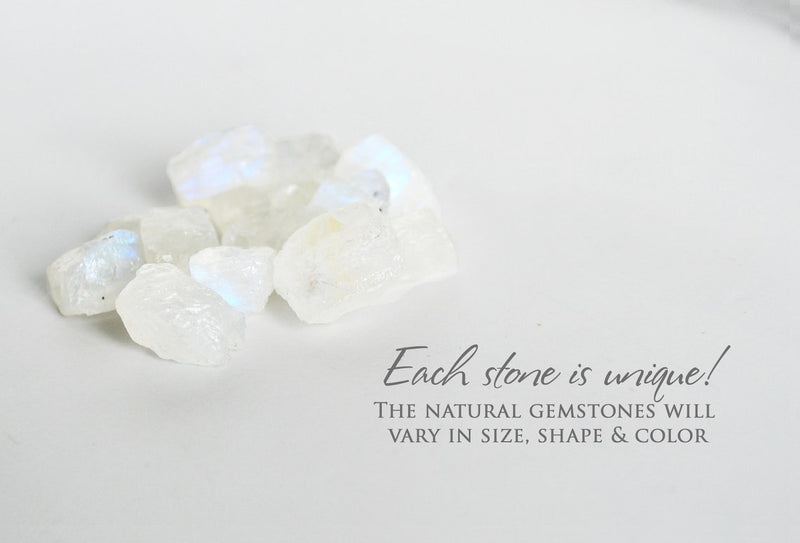 Genuine Moonstone Necklace, June Birthstone Necklace, Raw Moonstone Jewelry, Layering Necklace, Boho Necklace, Healing Crystals