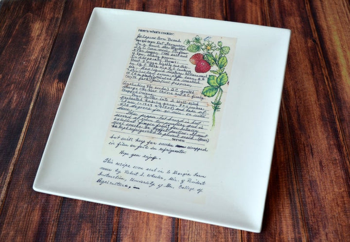 Large Personalized Square Plate with Family Recipe - 10x10