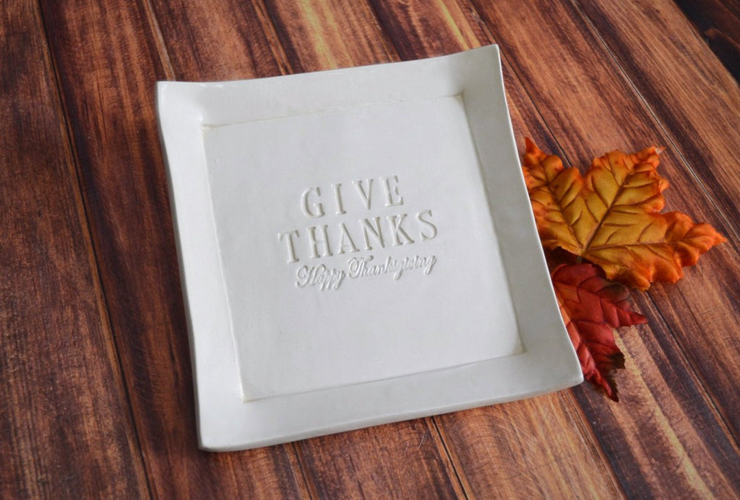 Give Thanks - Happy Thanksgiving Platter - Unique Hostess Gift