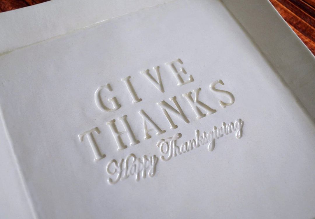 Give Thanks - Happy Thanksgiving Platter - Unique Hostess Gift