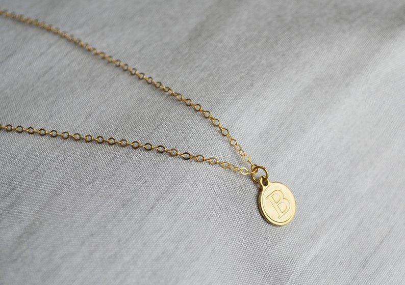 Gold Letter Pendant Necklace, Initial Necklace, Personalized Layering Necklace, Graduation Gift, Bridesmaid Gift, Friend Gift, Mom Gift