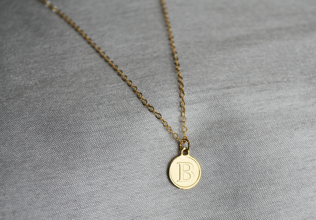 Gold Letter Pendant Necklace, Initial Necklace, Personalized Layering Necklace, Graduation Gift, Bridesmaid Gift, Friend Gift, Mom Gift