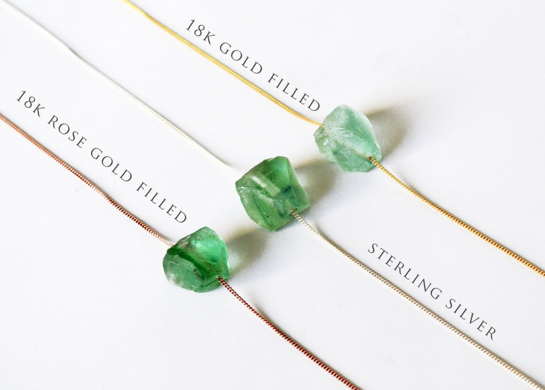 Green Fluorite Necklace, Natural Green Fluorite Layering Necklace, Raw Boho Necklace, Healing Crystal Necklace, Birthday Gift