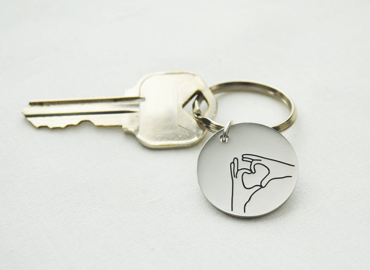 Hand Gestures Keychain, Best Friends Keyring, Friend Gift, Key Holder, Available in other Gestures