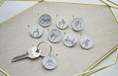 Hand Gestures Keychain, Best Friends Keyring, Friend Gift, Key Holder, Available in other Gestures