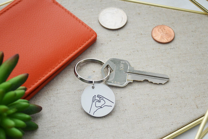 Hand Gestures Keychain, Best Friends Keyring, Friend Gift, Key Holder, Available in other Gestures