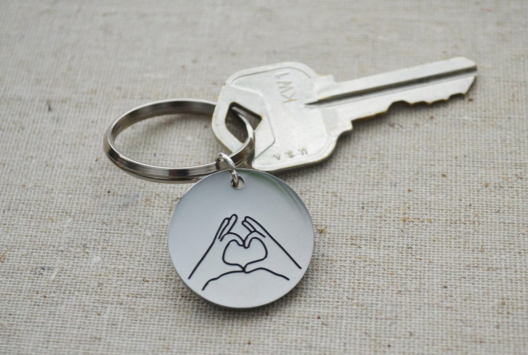 Hand Gestures Keychain, Best Friends Keyring, Friend Gift, Key Holder, Available in other Gestures