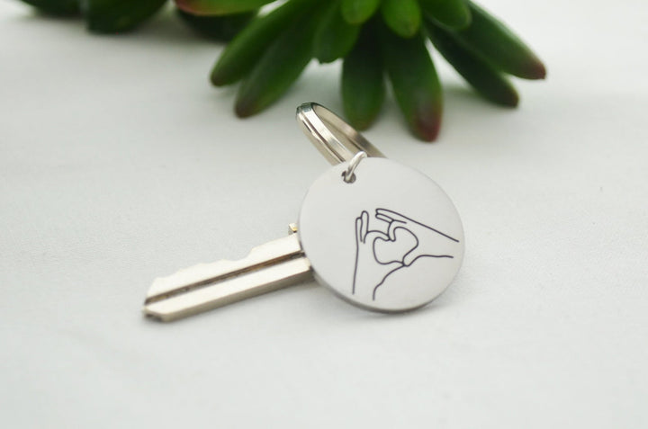 Hand Gestures Keychain, Best Friends Keyring, Friend Gift, Key Holder, Available in other Gestures