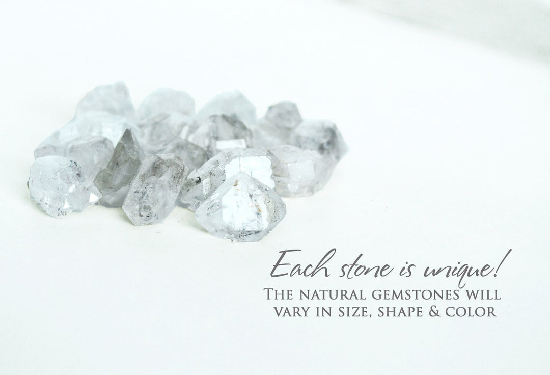Herkimer Diamond Necklace, April Birthstone Necklace, Raw Herkimer Diamond Layering Necklace, Boho Necklace, Healing Crystal, Birthday Gift