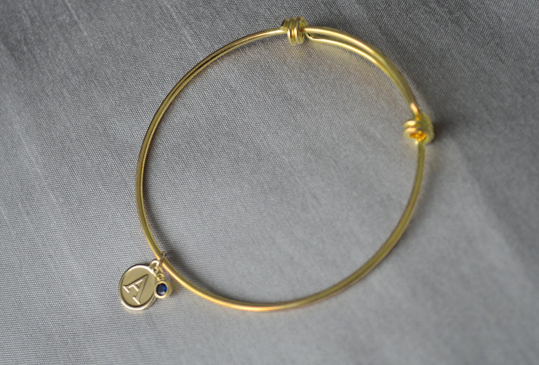 Initial Bracelet, Letter Bracelet, Birthstone Bracelet, Bridesmaid Gift, Mom Gift, Grandma Gift, Baptism Gift, Godchild Gift, Birthday Gift