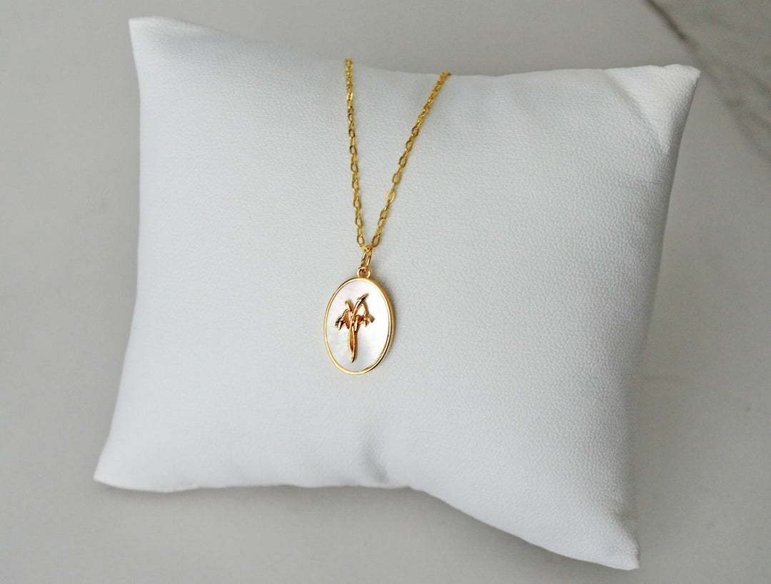January Pearl Birth Flower Necklace - Snowdrop - Birth Month Flower Jewelry