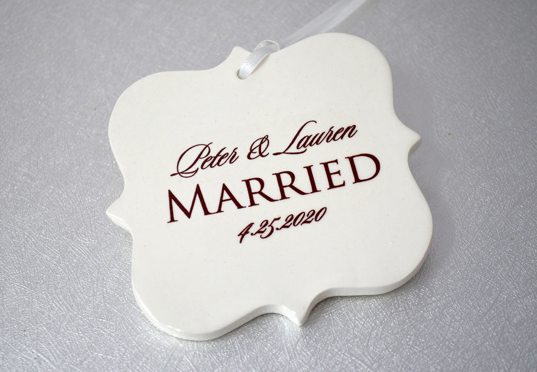 Just Married Ornament, Our First Christmas, Wedding Ornament, Newlywed Ornament - Christmas Gift