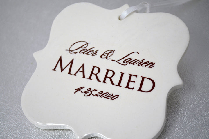Just Married Ornament, Our First Christmas, Wedding Ornament, Newlywed Ornament - Christmas Gift