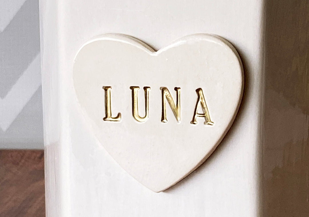 Large Hexagon Personalized Dog Treat Jar, Dog Gift, Puppy Gift, Dog Lover Gift, Treat Jar with Heart Tile and Name