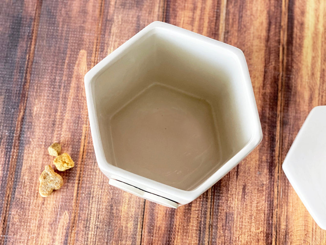 Large Hexagon Personalized Dog Treat Jar, Dog Gift, Puppy Gift, Dog Lover Gift, Treat Jar with Heart Tile and Name