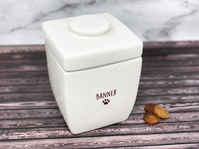 Large Personalized Dog Treat Jar, Dog Gift, Puppy Gift, Dog Lover Gift, Treat Jar with Name or Logo