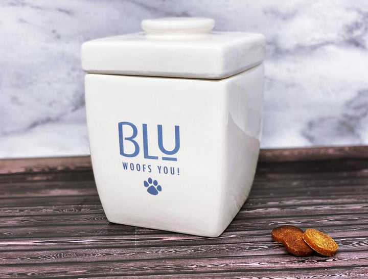 Large Personalized Dog Treat Jar, Dog Gift, Puppy Gift, Dog Lover Gift, Treat Jar with Name or Logo