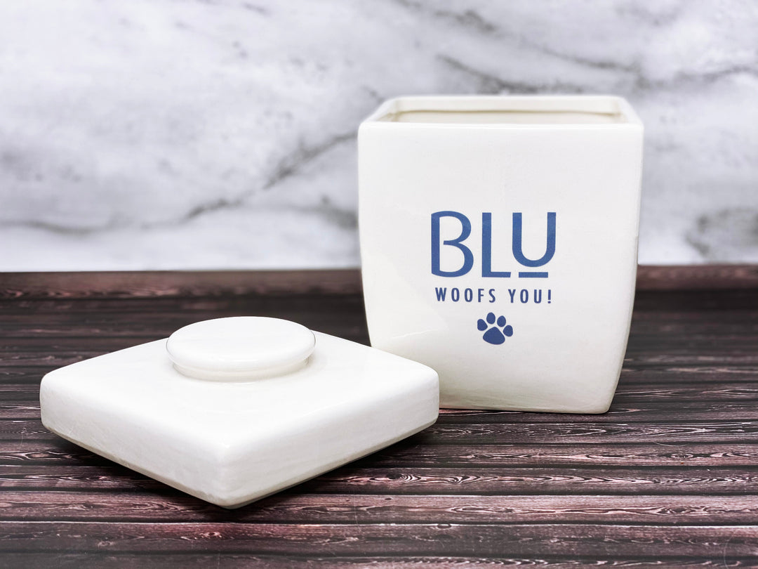 Large Personalized Dog Treat with Logo or Name, Dog Gift, Puppy Gift, Dog Lover Gift, Ceramic Treat Jar