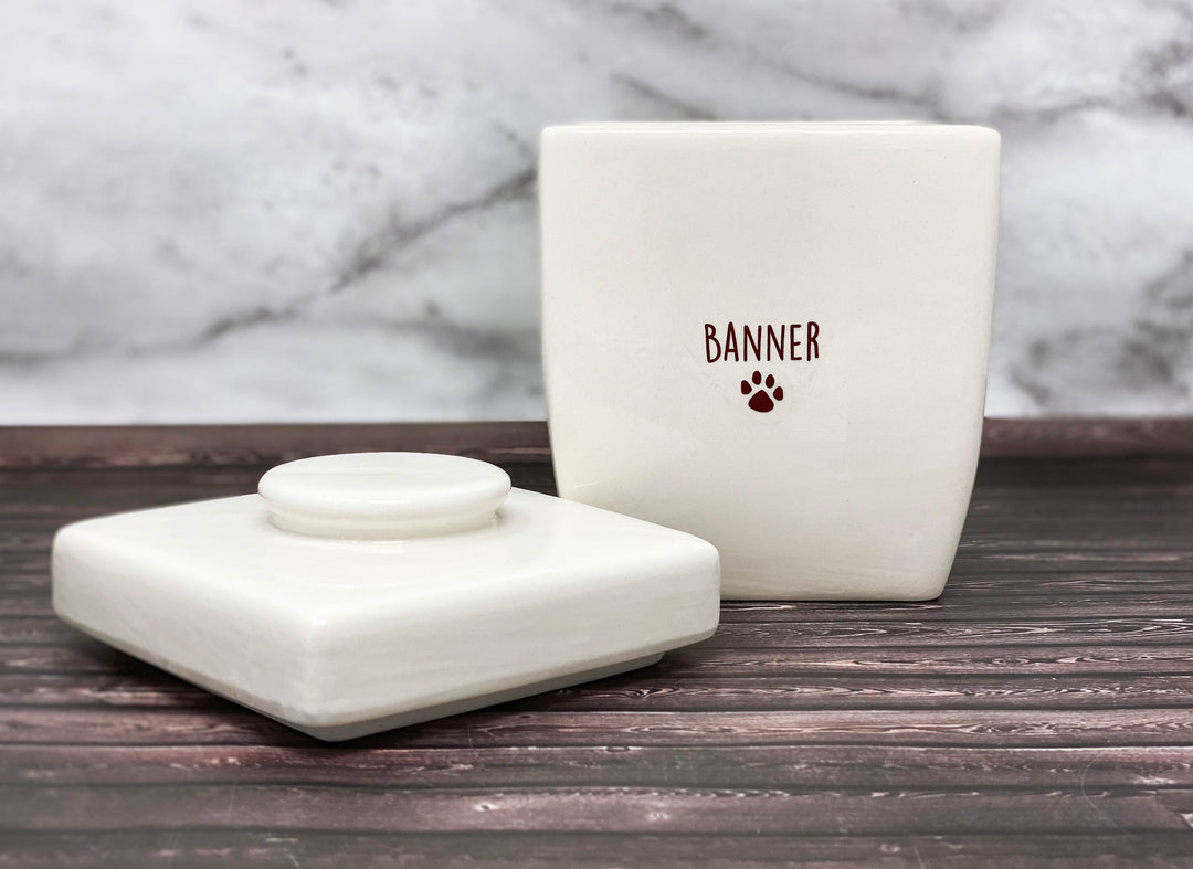 Large Personalized Dog Treat with Logo or Name, Dog Gift, Puppy Gift, Dog Lover Gift, Ceramic Treat Jar
