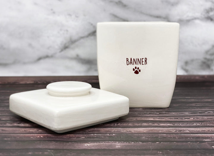 Large Personalized Dog Treat with Logo or Name, Dog Gift, Puppy Gift, Dog Lover Gift, Ceramic Treat Jar