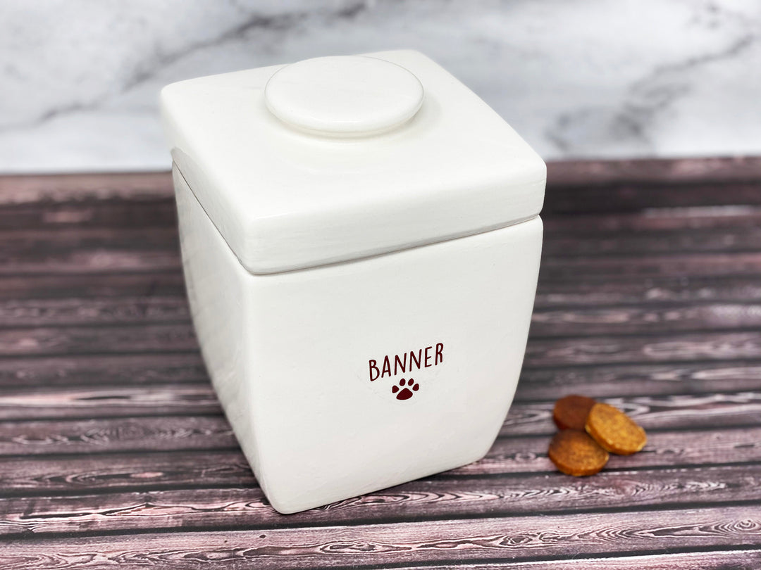 Large Personalized Dog Treat with Logo or Name, Dog Gift, Puppy Gift, Dog Lover Gift, Ceramic Treat Jar