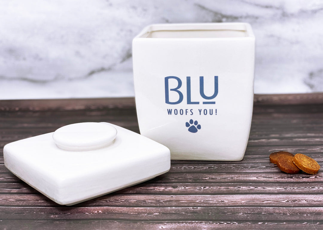Large Personalized Dog Treat with Logo or Name, Dog Gift, Puppy Gift, Dog Lover Gift, Ceramic Treat Jar