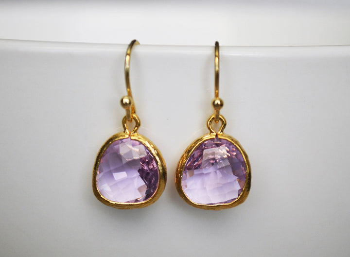 Lilac Earrings, Lilac Jewelry Set, February Birthstone Necklace, Aquarius Necklace